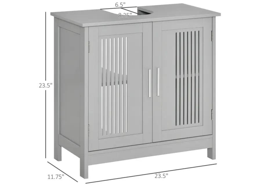 Modern Gray Bathroom Vanity Cabinet With 2 Doors