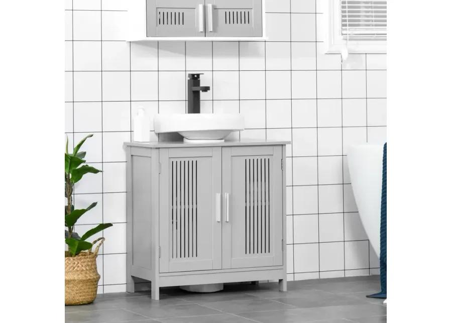 Modern Gray Bathroom Vanity Cabinet With 2 Doors