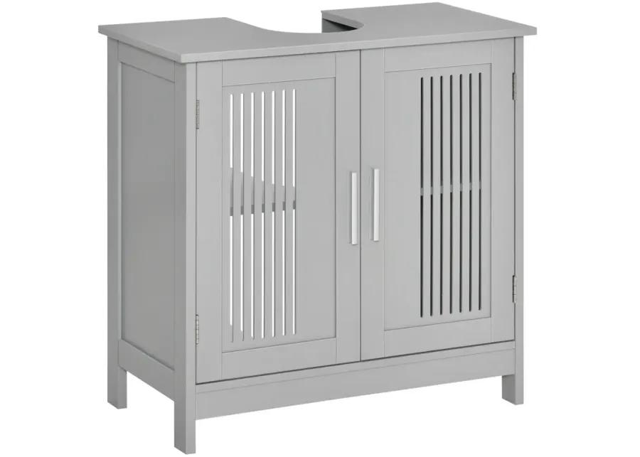 Modern Gray Bathroom Vanity Cabinet With 2 Doors