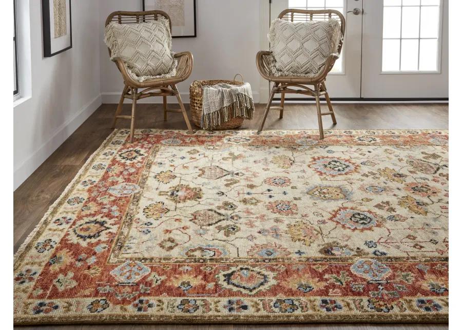 Carrington 6805F Ivory/Red/Blue 2' x 3' Rug