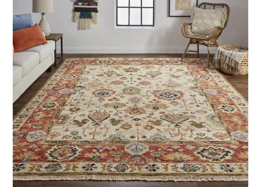 Carrington 6805F Ivory/Red/Blue 2' x 3' Rug