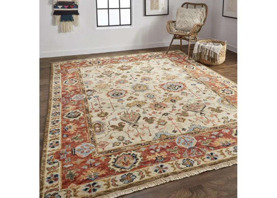 Carrington 6805F Ivory/Red/Blue 2' x 3' Rug