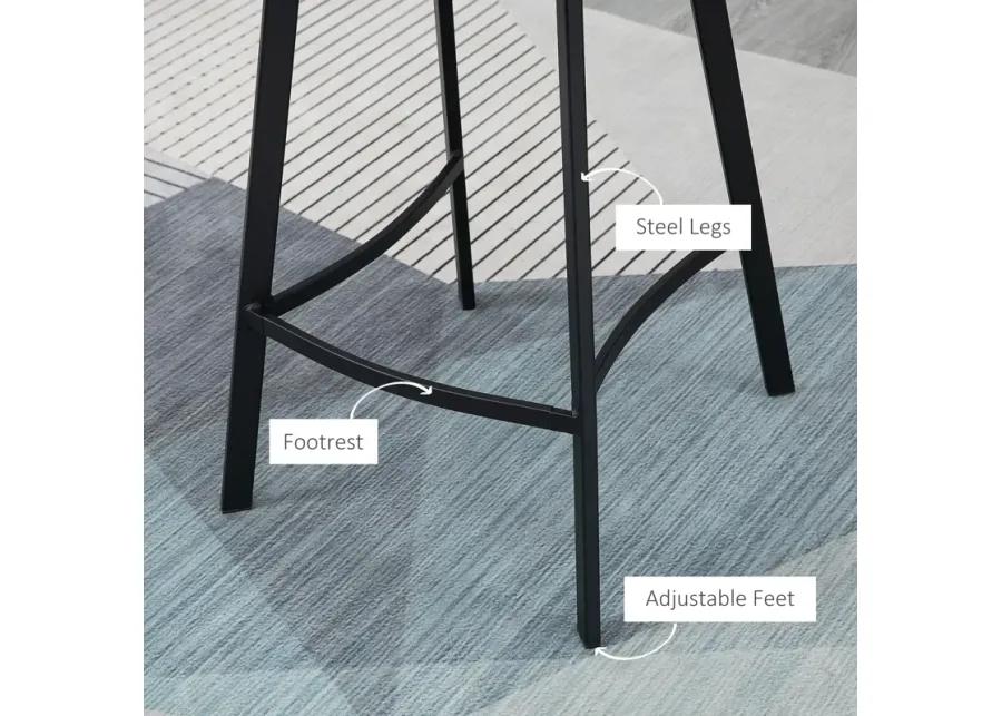 Black Industrial Seating: Set of 4 27.25" Counter Height Stools with Steel Legs