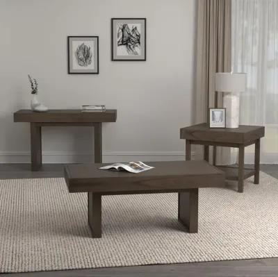 Owen Rectangle End Table with Shelf Wheat Brown