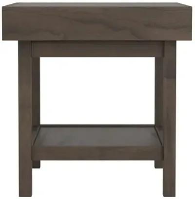 Owen Rectangle End Table with Shelf Wheat Brown