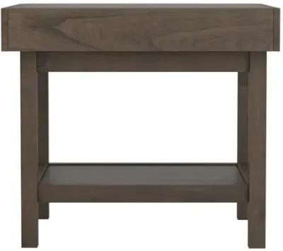 Owen Rectangle End Table with Shelf Wheat Brown