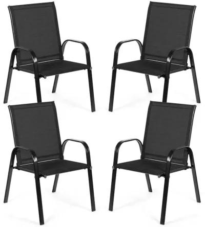 2 Pcs Patio Chairs Outdoor Dining Chair with Armrest