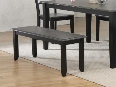 Tempo Brook Grey and Antique Black Dining Bench 18 in. X 42 in. X 14 in.