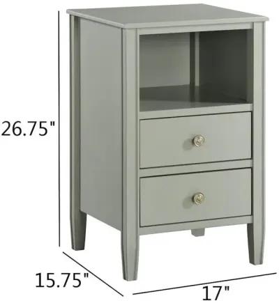 Comfort Pointe Winsley 2-drawer storage Nightstand - Antique Gray