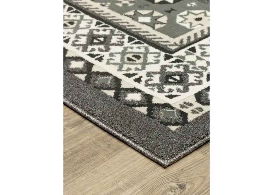 Raylan 6'7" x 9'6" Grey Rug