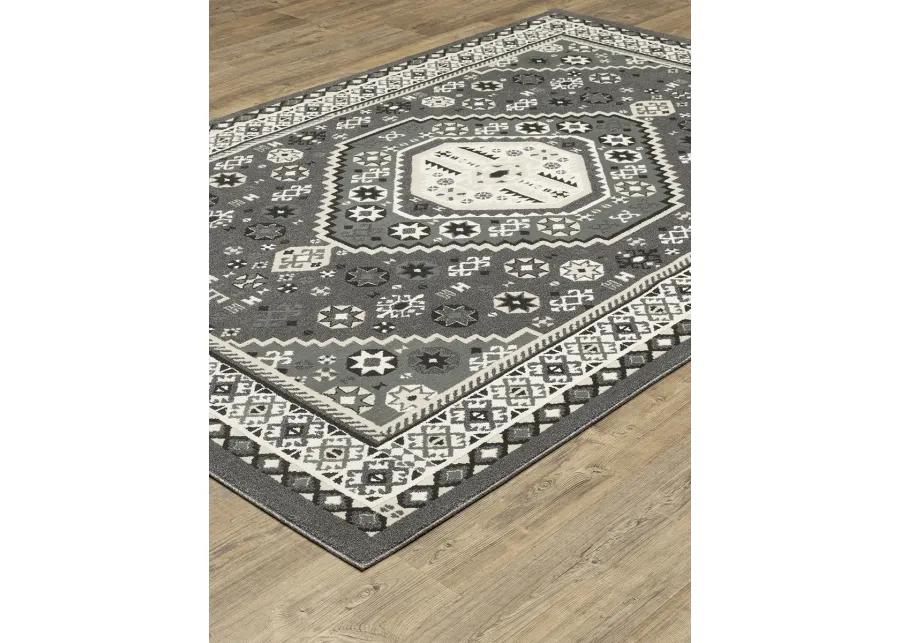 Raylan 6'7" x 9'6" Grey Rug