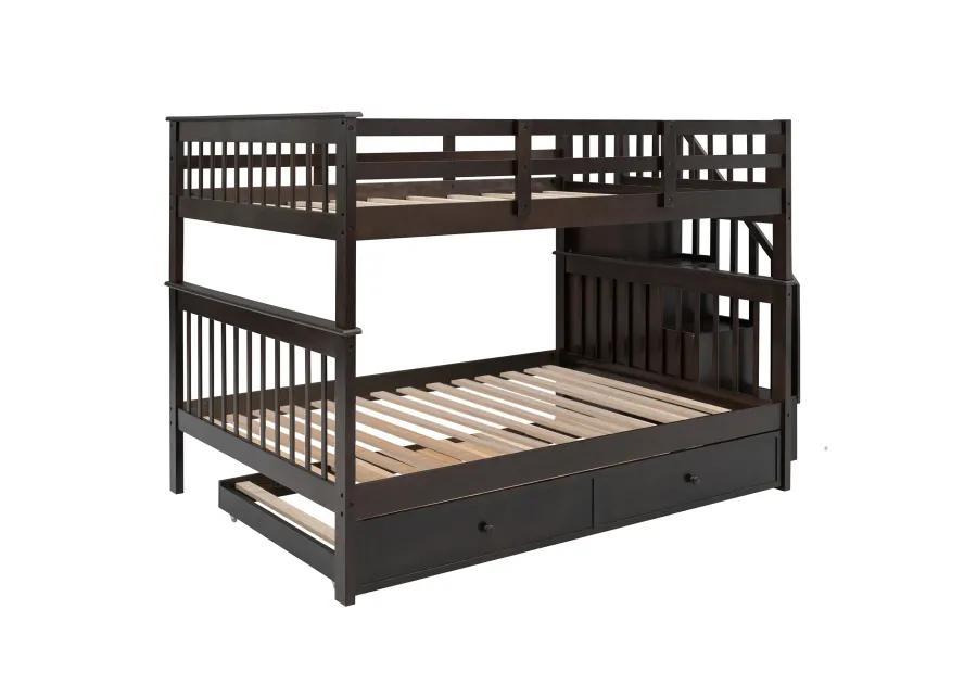 Merax Storage Bunk Bed Trundle Bed with Guard Rail