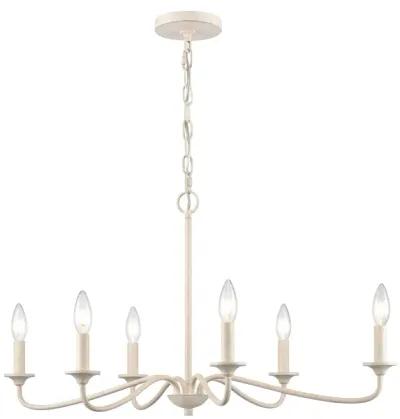 Quinn 30'' Wide 6-Light White Chandelier