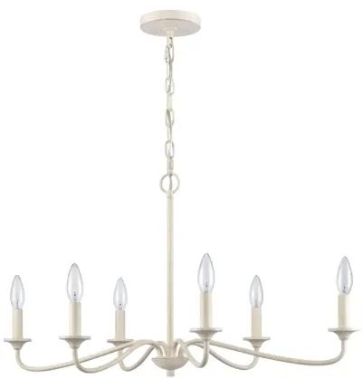 Quinn 30'' Wide 6-Light White Chandelier