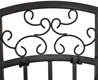 Sunnydaze Iron Filigree Firewood Log Rack with 4 Fireplace Tools