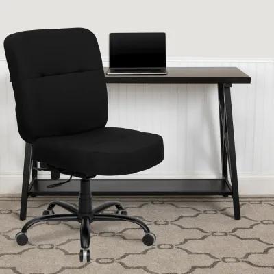 HERCULES Series Big & Tall 400 lb. Rated Black Fabric Executive Swivel Ergonomic Office Chair with Rectangular Back