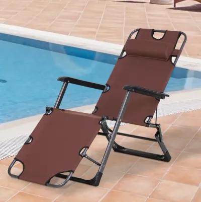 Outdoor Relaxation Station: Folding Lounger with Head Pillow