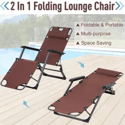 Outdoor Relaxation Station: Folding Lounger with Head Pillow