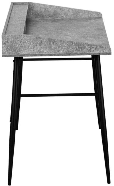 Monarch Specialties I 7540 Computer Desk, Home Office, Laptop, Storage Shelves, 48"L, Work, Metal, Laminate, Grey, Black, Contemporary, Modern