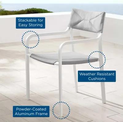 Raleigh Stackable Outdoor Patio Aluminum Dining Armchair-Benzara