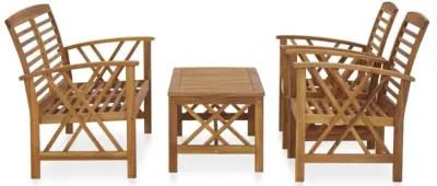 vidaXL 4 Piece Garden Lounge Set Solid Acacia Wood