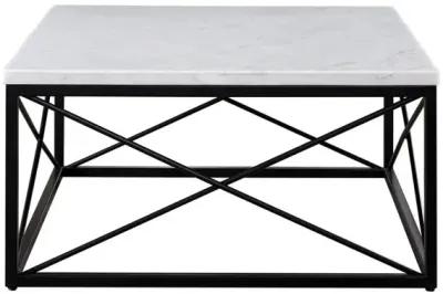 Skyler White Marble Top Square Cocktail Table