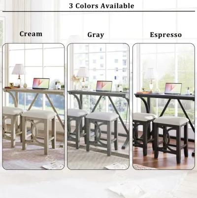 Merax 3-Piece Counter Height Dining Table Set with USB