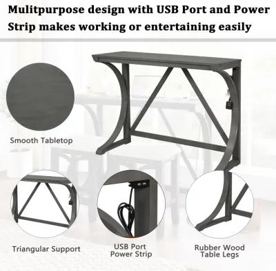 Merax 3-Piece Counter Height Dining Table Set with USB