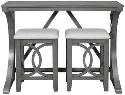 Merax 3-Piece Counter Height Dining Table Set with USB