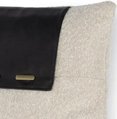 Boucle and Leather Pillow