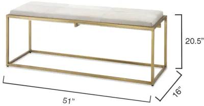 Shelby Hide Bench - White