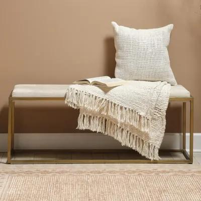 Shelby Hide Bench - White