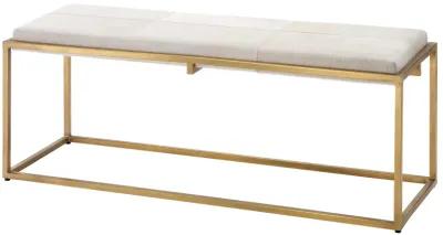 Shelby Hide Bench - White