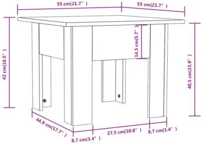 vidaXL Coffee Table Smoked Oak 21.7"x21.7"x16.5" Chipboard