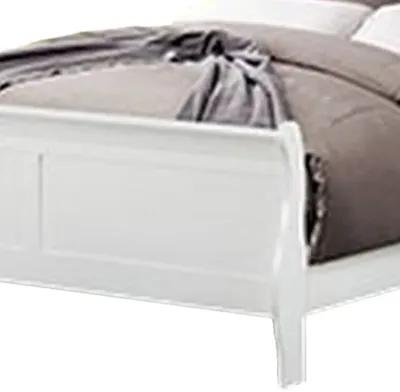 Ryla Queen Size Bed, Sleek Modern Panel Headboard Design, White Solid Wood