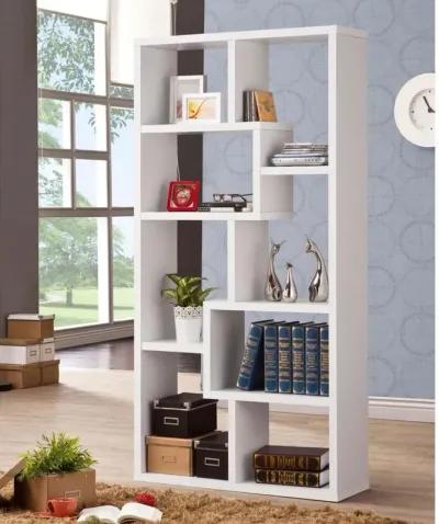 Theo 10-shelf Bookcase White