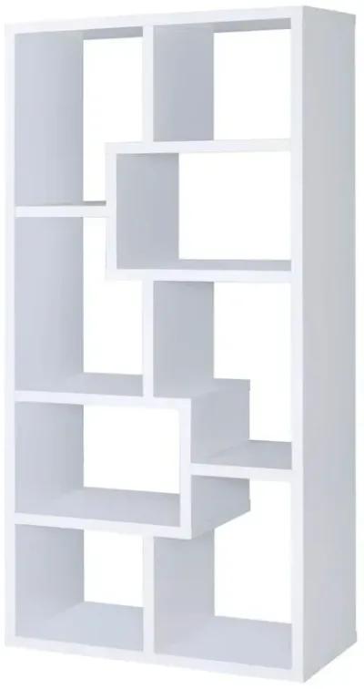 Theo 10-shelf Bookcase White