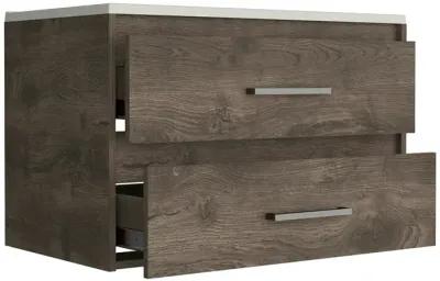 Wall Mounted Bathroom Vanity Alma, Bathroom, Dark Brown / White