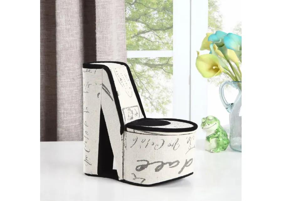 9" Tall Display Jewelry Box With Hidden Storage, High Heel Shoe Design, Stencil Letter Print