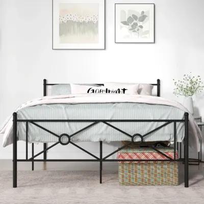 Full/Queen Size Metal Platform Bed Frame with Headboard and Footboard