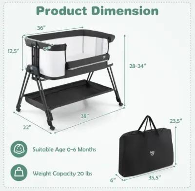 Hivvago Portable Bedside Sleeper for Baby with 7 Adjustable Heights