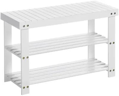 Bamboo Shoe Bench with Rack - Stable Shoe Organizer for Stylish Entryway Storage