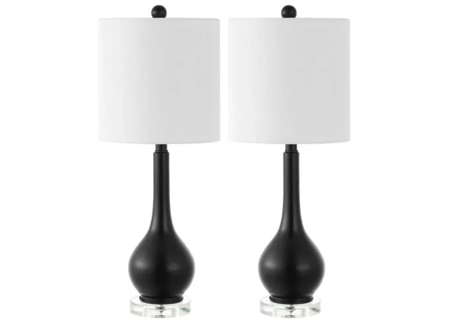 Dylan 25" Metal/Crystal Teardrop LED Table Lamp, Oil Rubbed Bronze (Set of 2)