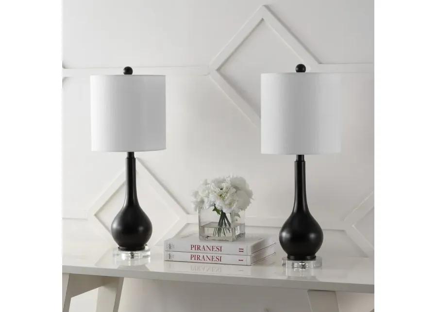 Dylan 25" Metal/Crystal Teardrop LED Table Lamp, Oil Rubbed Bronze (Set of 2)