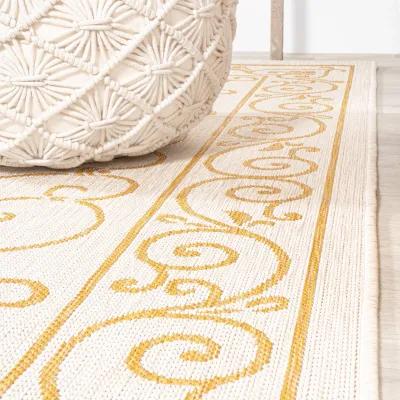 Charleston Vintage Filigree Textured Weave Indoor/Outdoor Area Rug