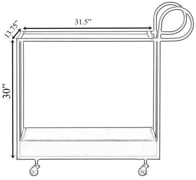 Metal Wine Bar Serving Cart with Rolling Wheels and Handles for Dining, Living room or Entryway