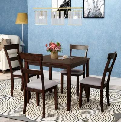 Merax  Industrial Wooden 5 Piece Kitchen Table Dining Table Set