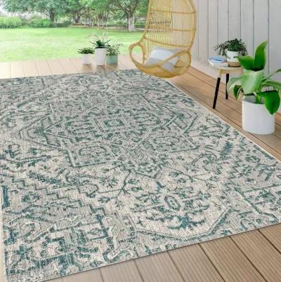 Estrella Bohemian Medallion Textured Weave Indoor/Outdoor Area Rug