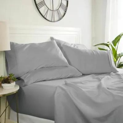 Grey 6 Piece Wrinkle Resistant Microfiber Polyester Sheet Set