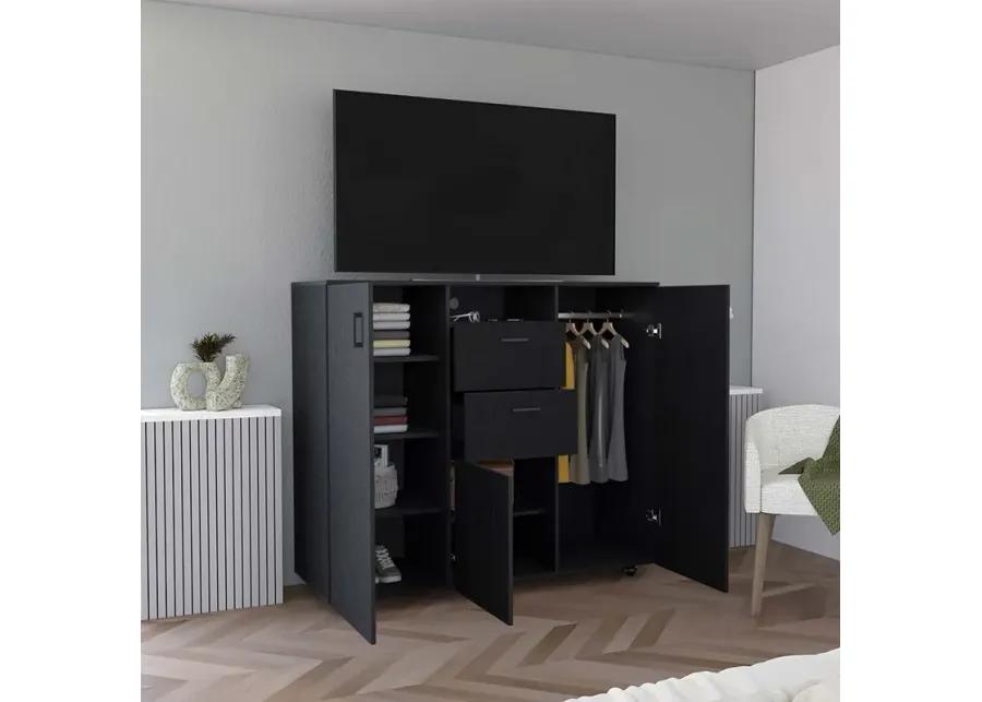 Double Door Cabinet Dresser Quizz, Bedroom, Black